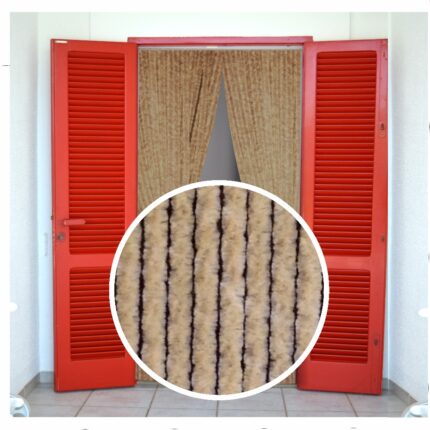 Synthetic chenille curtain